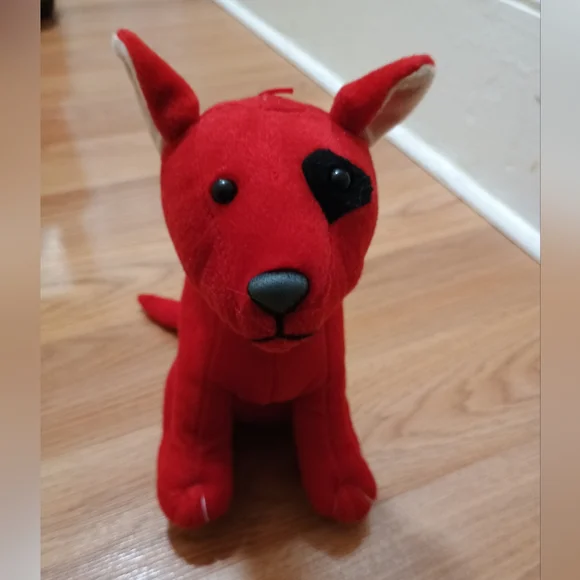 GANZ Plush Red Dog Sitting Stuffed Animal Bull Terrier Toy 8in - Picture 2 of 16